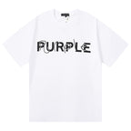 Purple Brand Logo Letter Print T-Shirt