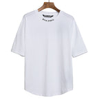 Palm Angel Black Double Logo Print Back Short Sleeve T-Shirt