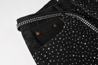Purple Brand Crystal Diamond Denim Shorts #5095