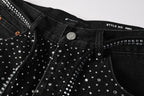 Purple Brand Crystal Diamond Denim Shorts #5095