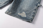 Purple Brand Crystal Diamond Denim Shorts #5097