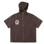 SAINT VANITY Embroidered Sporty Zipper Short-sleeved Jacket
