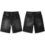 Purple Brand Crystal Diamond Denim Shorts #5104