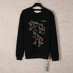 OFF WHITE Cartoon line character round neck pullover sweatshirts