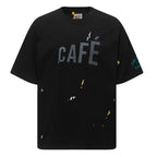 GALLERY DEPT. Men's Natural Paint-Splattered Distressed Printed Cotton-Jersey T-