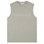 Fear Of God Flocked logo letter print Sleeveless T-Shirts