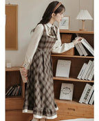 Thallia Dark Academia Plaid Dress
